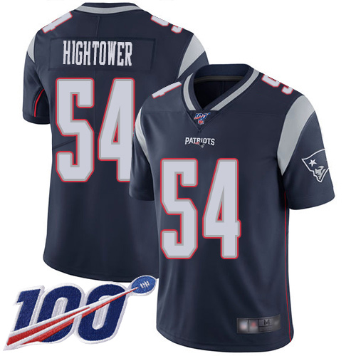 New England Patriots Football 54 100th Limited Navy Blue Men Dont a Hightower Home NFL Jersey